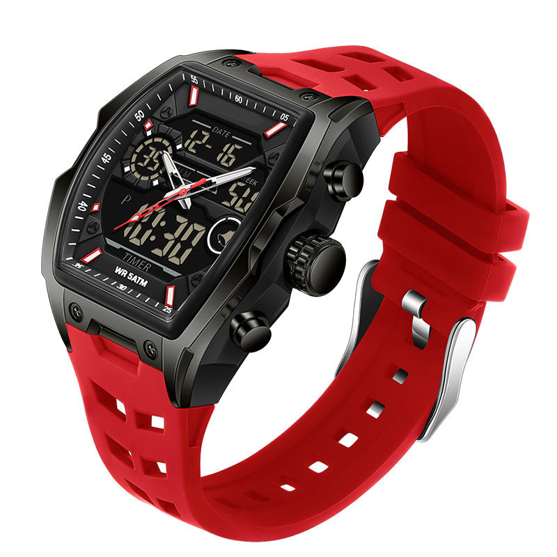 Men's Dual Display Sports Watch with Luminous Dial