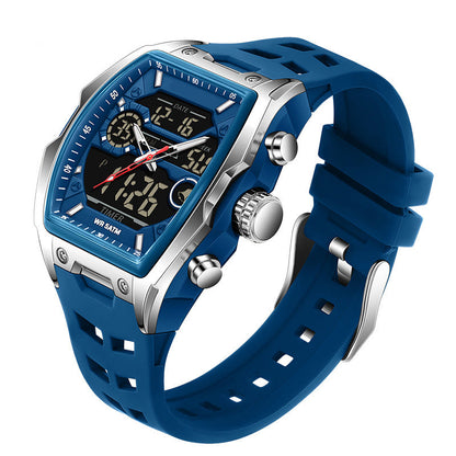 Men's Dual Display Sports Watch with Luminous Dial