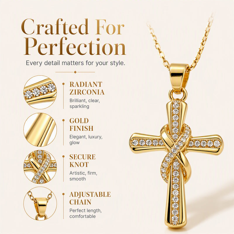 Women's Sparkling Twisted Knot Cross Pendant Necklace