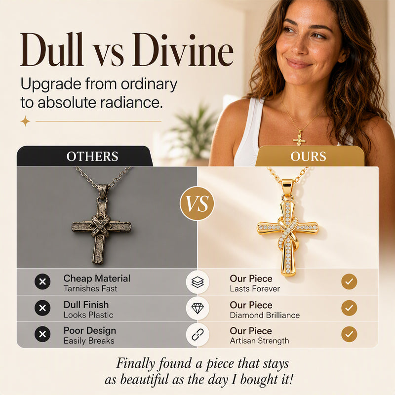 Women's Sparkling Twisted Knot Cross Pendant Necklace