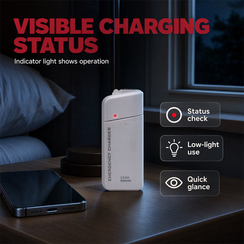 Portable Emergency Phone Charger AA Battery Powered Power Bank with LED Flashlight