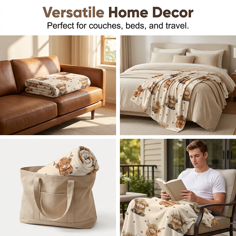 Ultra-Soft Printed Flannel Throw Blanket