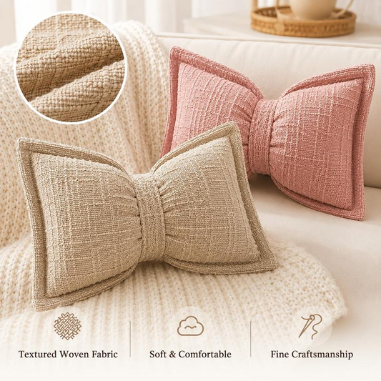 🔥Buy 1 Get 1 Free💥Soft Chenille Bow-Shaped Throw Pillow