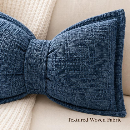 Soft Chenille Bow-Shaped Throw Pillow