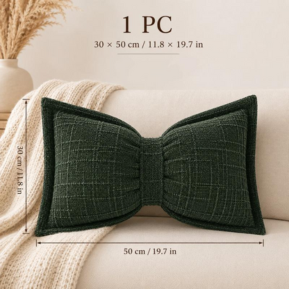 Soft Chenille Bow-Shaped Throw Pillow