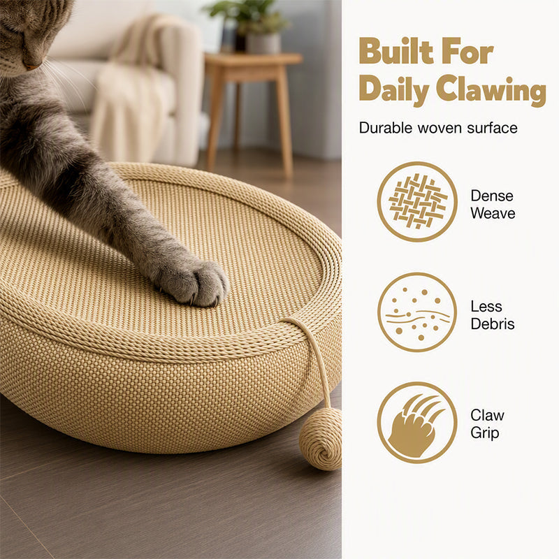 Wear-Resistant Sisal Cat Scratcher Bed