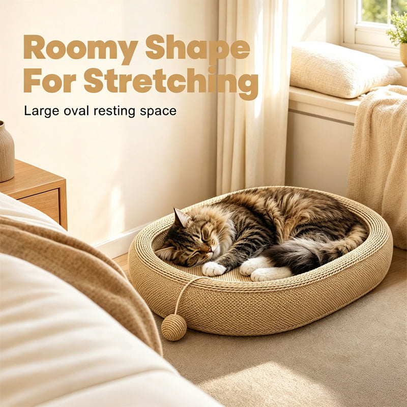 Wear-Resistant Sisal Cat Scratcher Bed