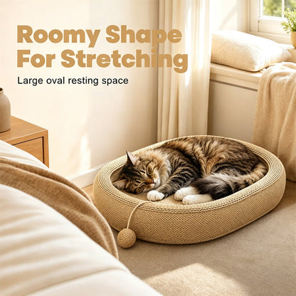 Wear-Resistant Sisal Cat Scratcher Bed