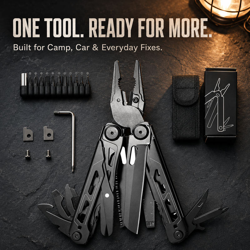 🔧✂️Heavy-Duty Folding Multi-Tool Pliers with Carry Pouch