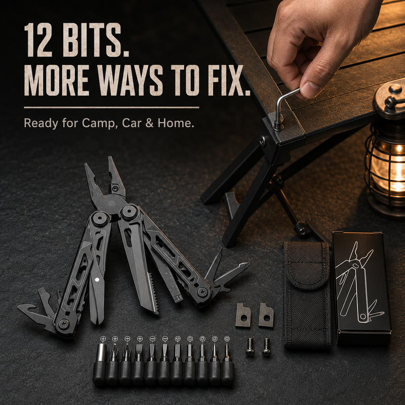 🔧✂️Heavy-Duty Folding Multi-Tool Pliers with Carry Pouch