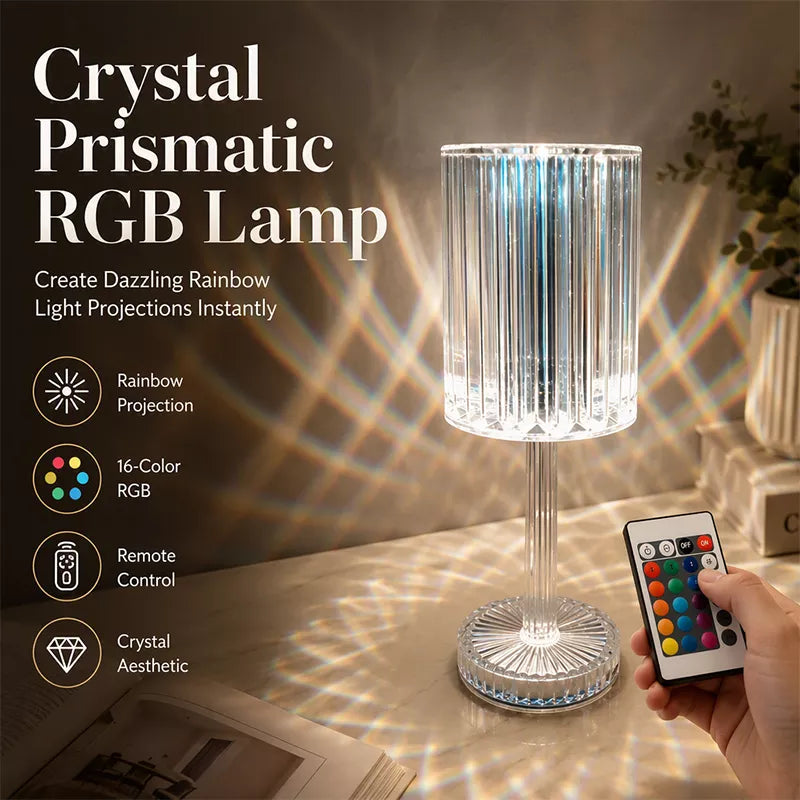 Acrylic Crystal Pink Table Lamp with Touch Function