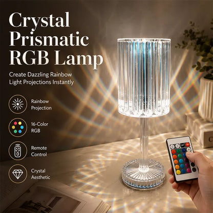Acrylic Crystal Pink Table Lamp with Touch Function