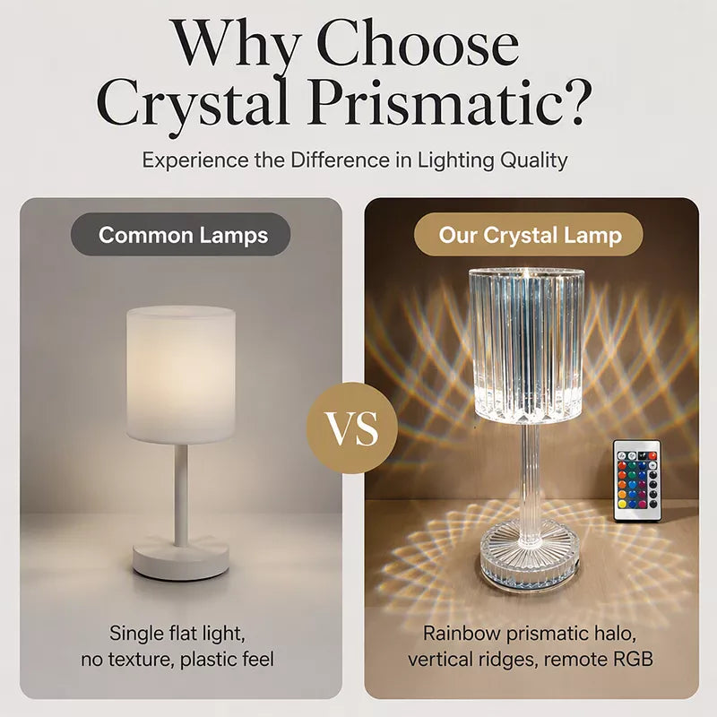 Acrylic Crystal Pink Table Lamp with Touch Function