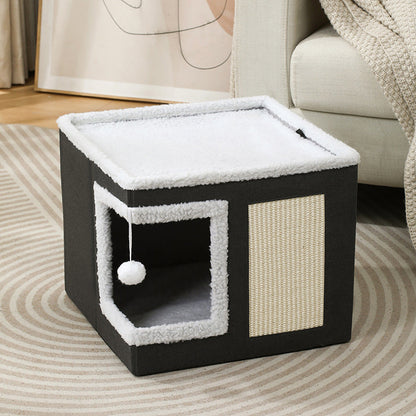Foldable 2-in-1 Cat Cube House