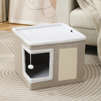 Foldable 2-in-1 Cat Cube House