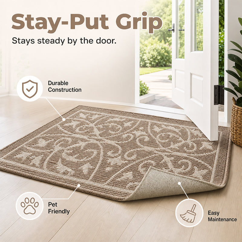 Non-Slip Dirt-Trapping Front Door Mat