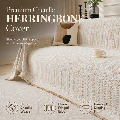 📢📢50% OFF !! ⏰Premium Chenille Herringbone Sofa Throw Cover