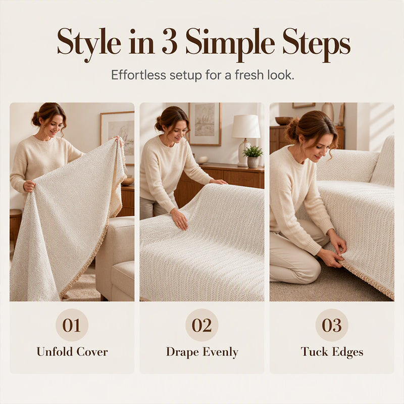 📢📢50% OFF !! ⏰Premium Chenille Herringbone Sofa Throw Cover