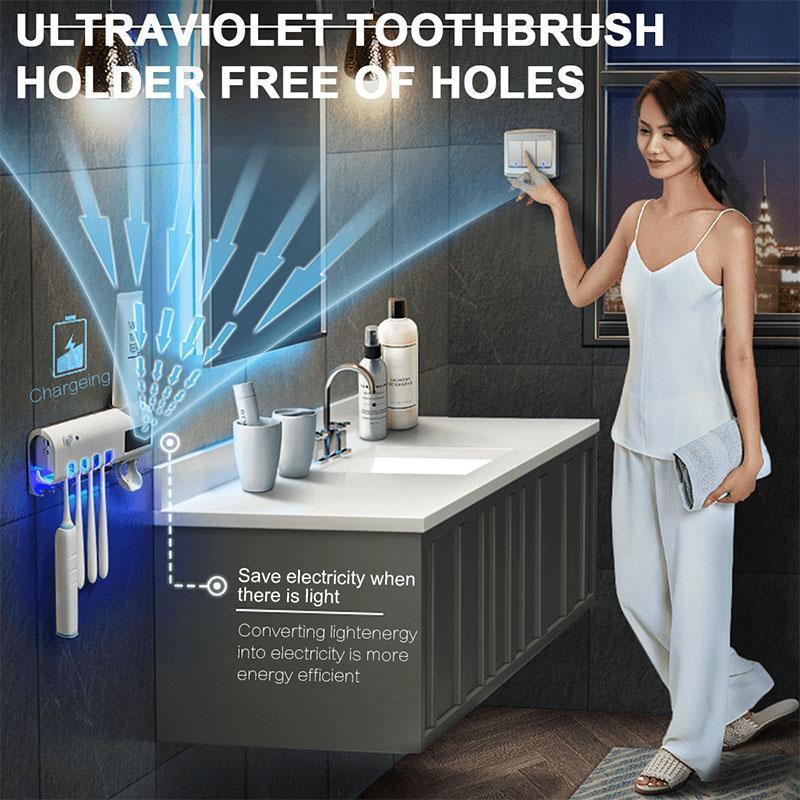 ⏳🔥LIMITED-TIME 50% OFF! ⏰🦷🚿Wall-Mounted UV Toothbrush Sanitizer & Holder