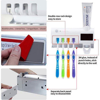 ⏳🔥LIMITED-TIME 50% OFF! ⏰🦷🚿Wall-Mounted UV Toothbrush Sanitizer & Holder