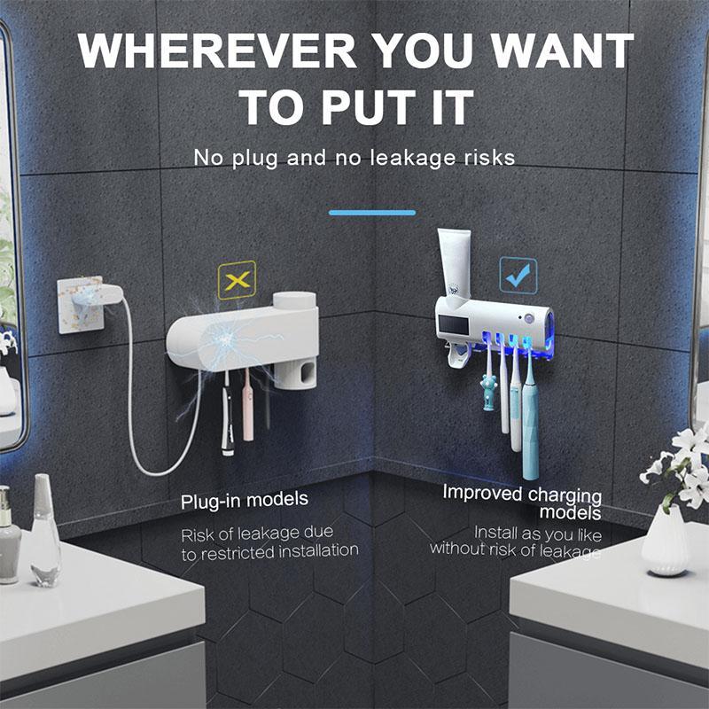 ⏳🔥LIMITED-TIME 50% OFF! ⏰🦷🚿Wall-Mounted UV Toothbrush Sanitizer & Holder