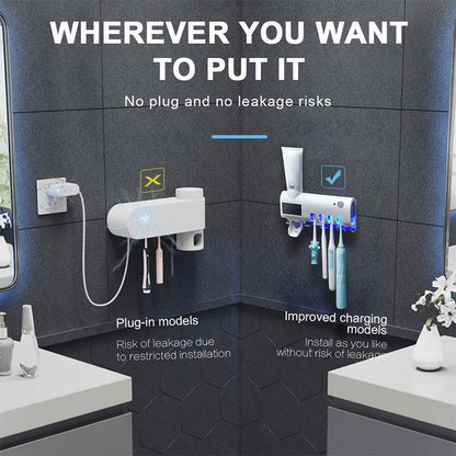 ⏳🔥LIMITED-TIME 50% OFF! ⏰🦷🚿Wall-Mounted UV Toothbrush Sanitizer & Holder
