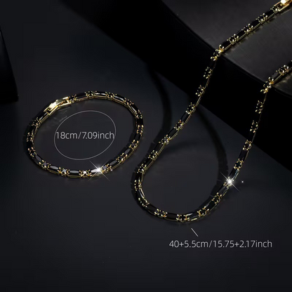 ✨LIMITED-TIME 50% OFF!⚡Sparkling Jewelry Set for Men – Cubic Zircon Necklace & Bracelet