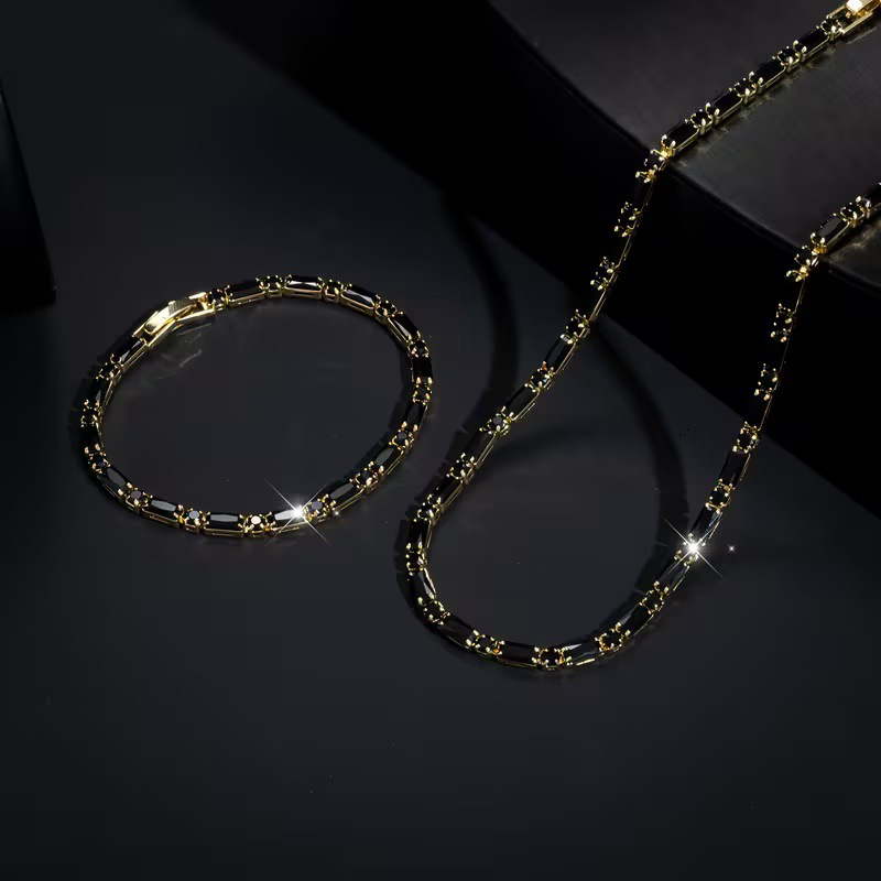 ✨LIMITED-TIME 50% OFF!⚡Sparkling Jewelry Set for Men – Cubic Zircon Necklace & Bracelet
