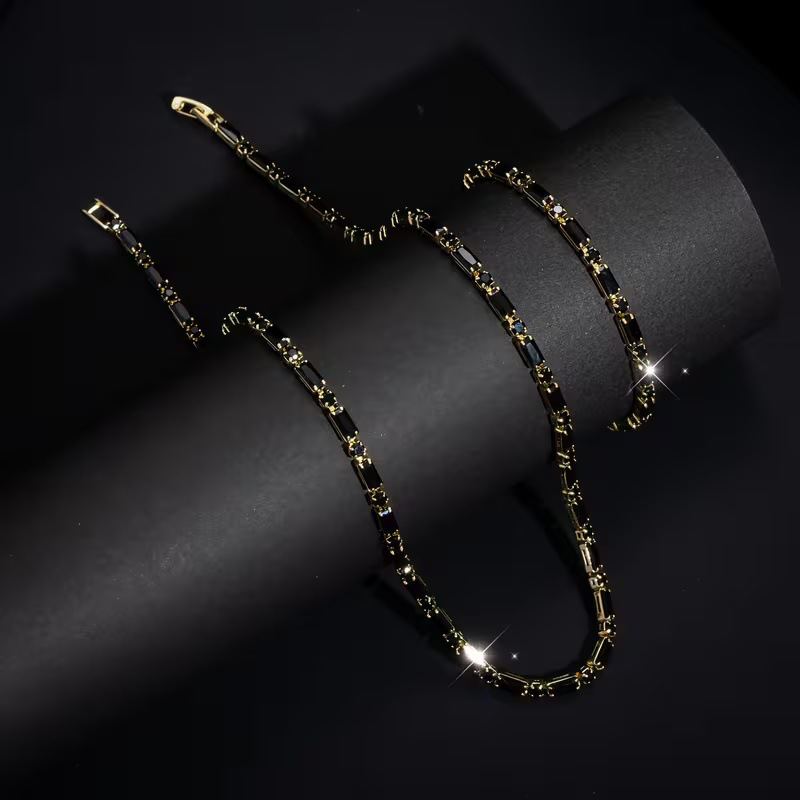 ✨LIMITED-TIME 50% OFF!⚡Sparkling Jewelry Set for Men – Cubic Zircon Necklace & Bracelet
