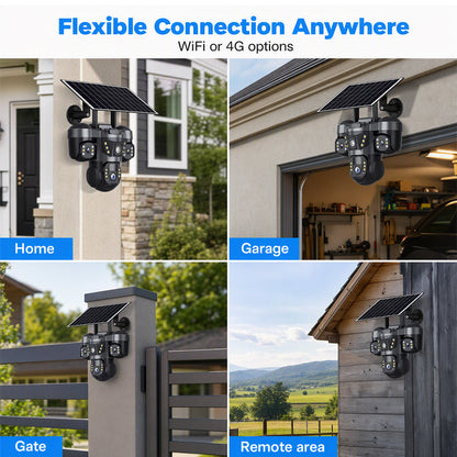 Triple Lens Solar WiFi Security Camera