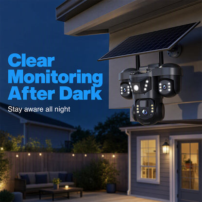 Triple Lens Solar WiFi Security Camera