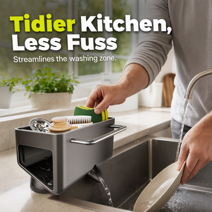 ⏳🔥LIMITED-TIME 50% OFF! ⏰Stainless Steel Kitchen Sink Suction Cup Organizer