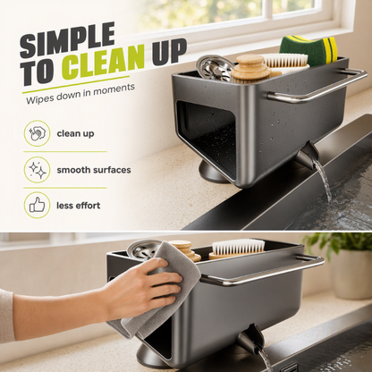 ⏳🔥LIMITED-TIME 50% OFF! ⏰Stainless Steel Kitchen Sink Suction Cup Organizer