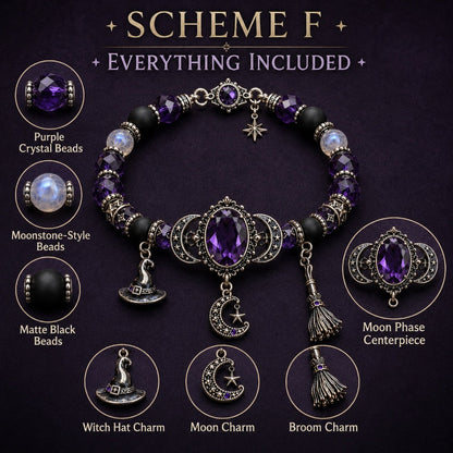 Gothic Purple Rhinestone Halloween Bracelet