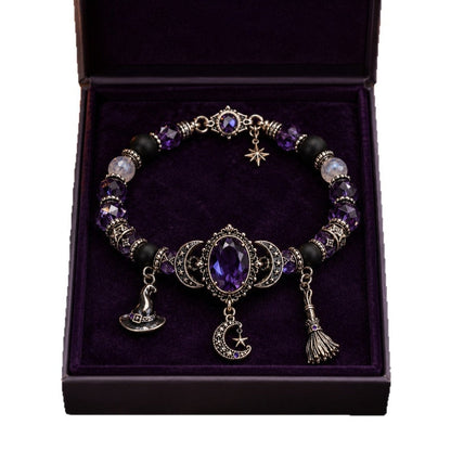 Gothic Purple Rhinestone Halloween Bracelet