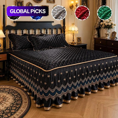 Breathable Quilted Full-Coverage Bed Skirt