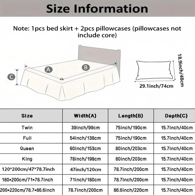 Breathable Quilted Full-Coverage Bed Skirt