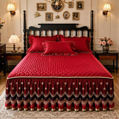 Breathable Quilted Full-Coverage Bed Skirt