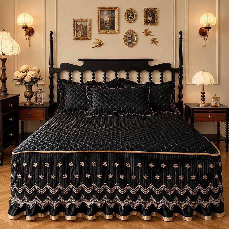 Breathable Quilted Full-Coverage Bed Skirt
