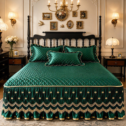 Breathable Quilted Full-Coverage Bed Skirt
