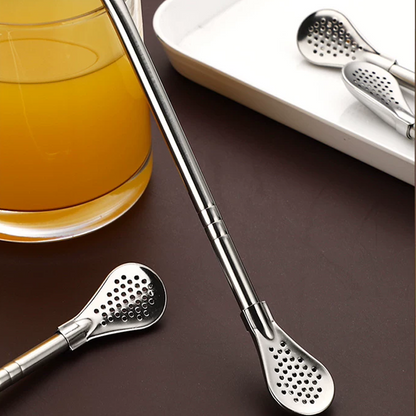 304 Stainless Steel 2-in-1 Straw Spoon