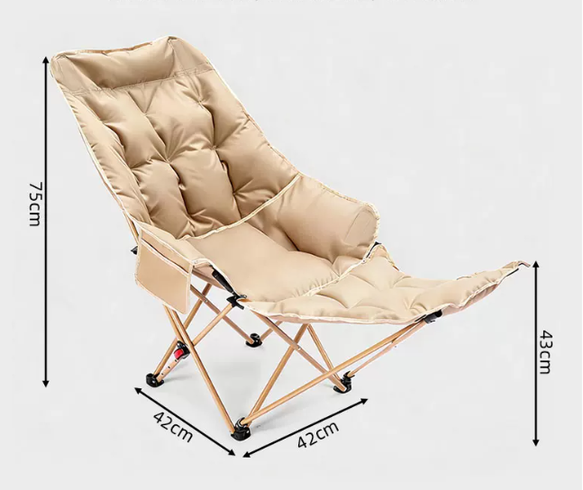 🥾 Adjustable Folding Chair – 3/4 Recline Positions, Leg Rest – Reinforced Carbon Steel, 300 lbs – 600D Oxford – Folds for Camping & Beach! 🛡️💨