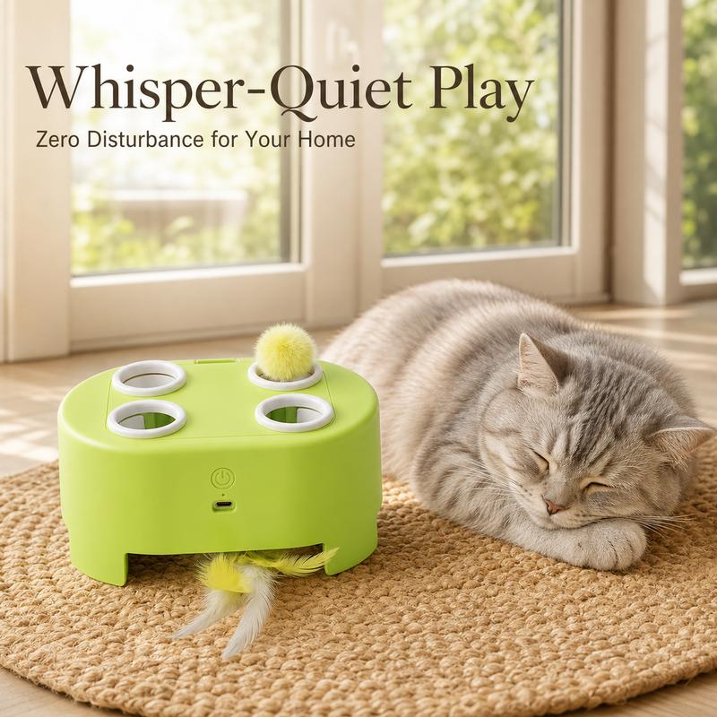 🐱New Arrivals 50% OFF🥳 Interactive Whack-a-Mole Cat Toy – 3 Play Modes, Fun Indoor Exercise & Brain Game for Cats