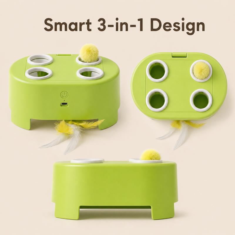 🐱New Arrivals 50% OFF🥳 Interactive Whack-a-Mole Cat Toy – 3 Play Modes, Fun Indoor Exercise & Brain Game for Cats