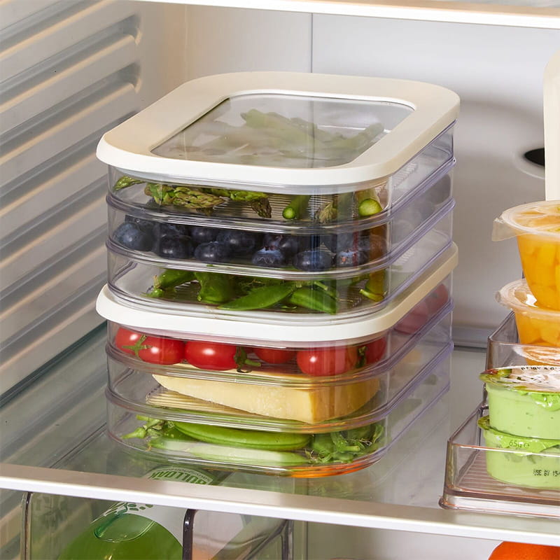 🧊🥗Stackable Clear Fridge Storage Bins | Keep Your Meal Prep Ingredients Tidy