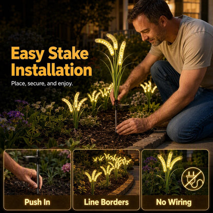 Solar Foxtail Grass Decorative Garden Lights