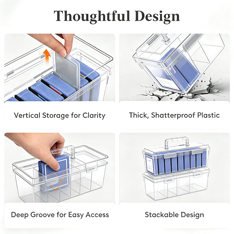 Portable Clear Card Storage Box