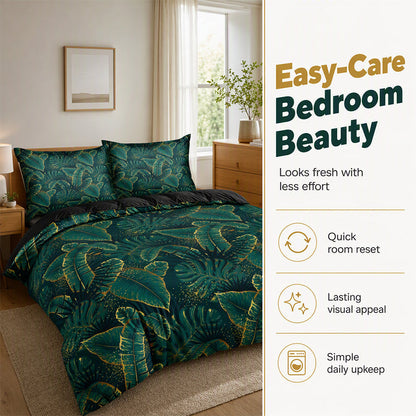 Tropical Palm Leaf Bedding Cover Set