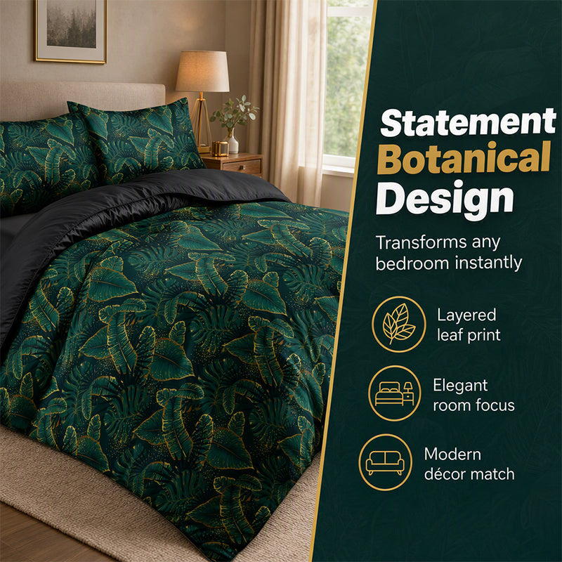 Tropical Palm Leaf Bedding Cover Set