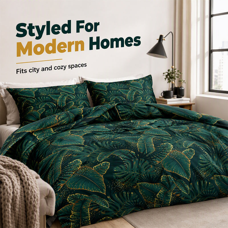 Tropical Palm Leaf Bedding Cover Set